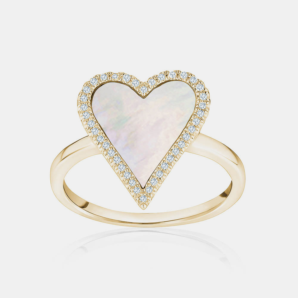 Pearl sales heart ring