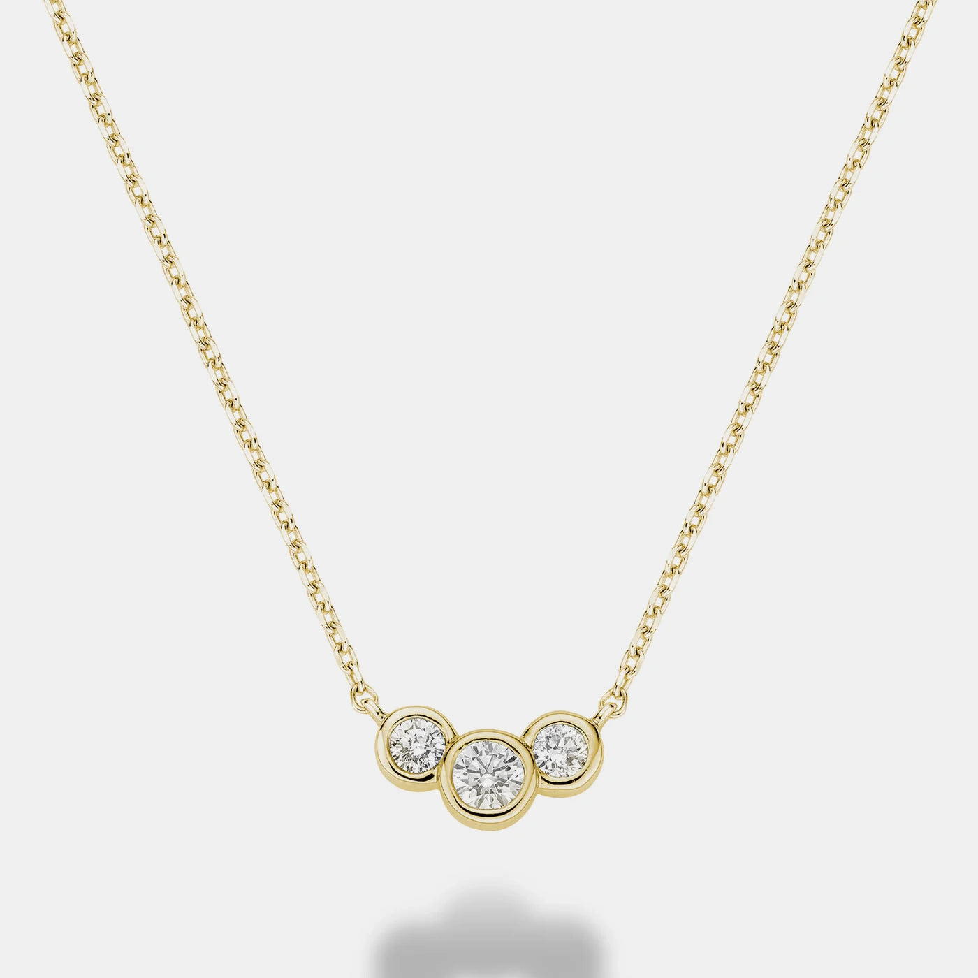 Mini Graduated Bezel Set Diamond Necklace