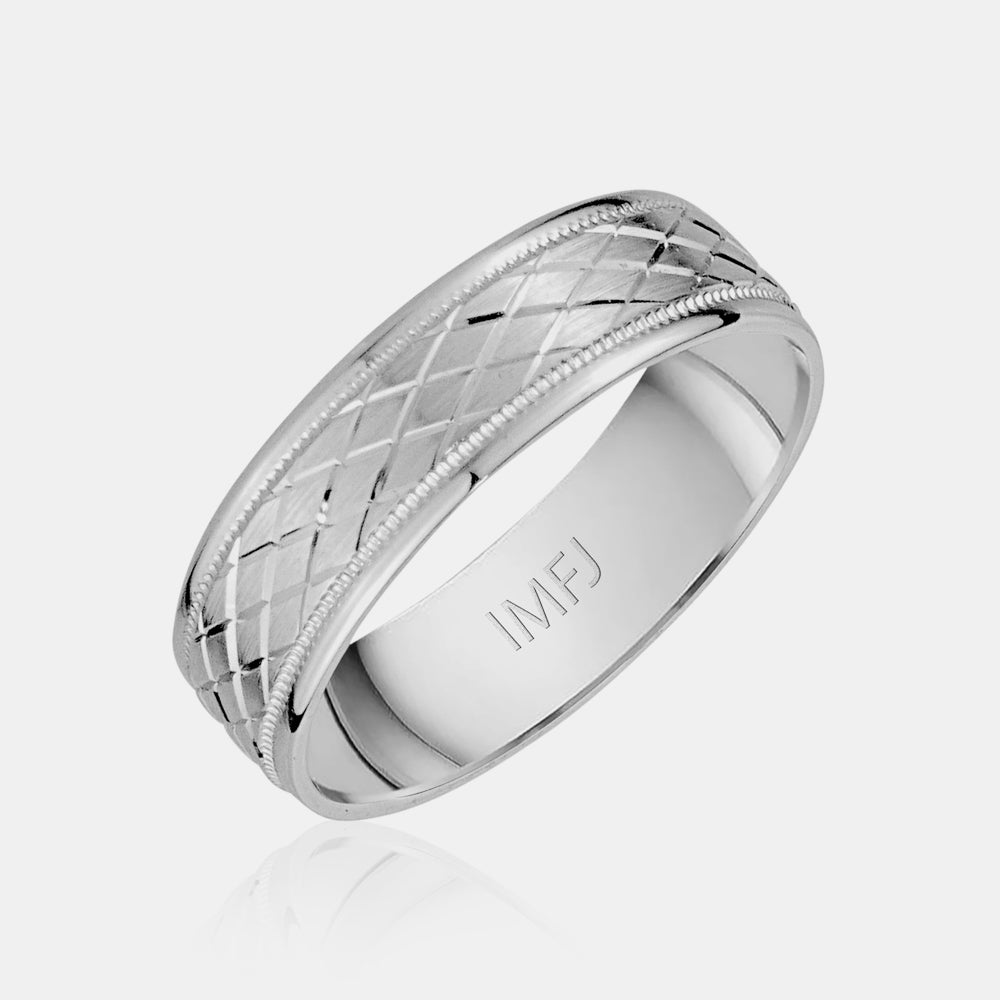 Flat on sale diamond band