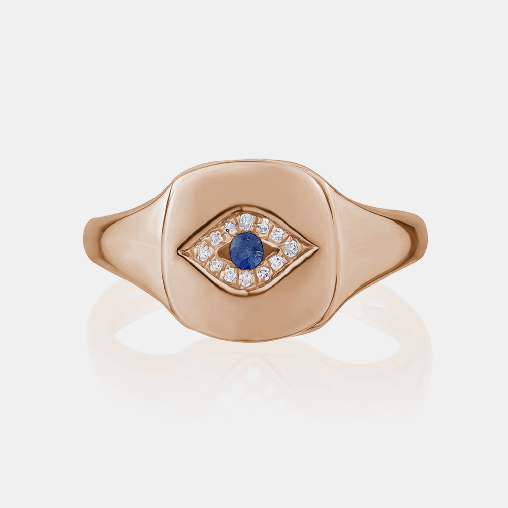 Evil eye signet on sale ring