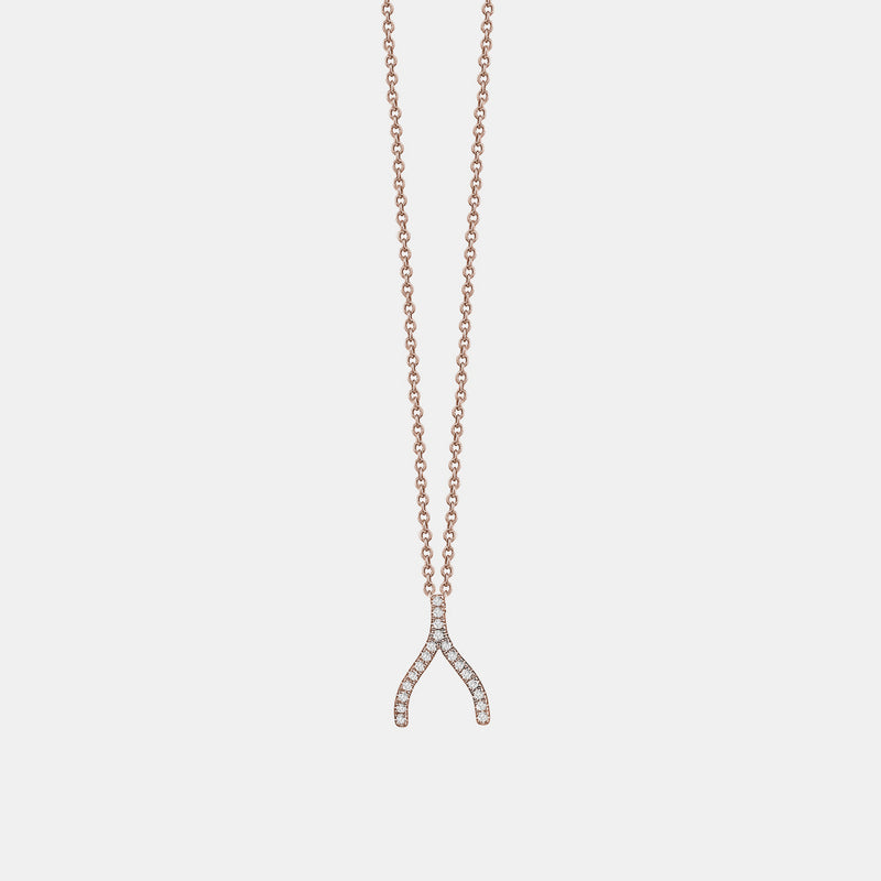 Wishbone necklace white on sale gold