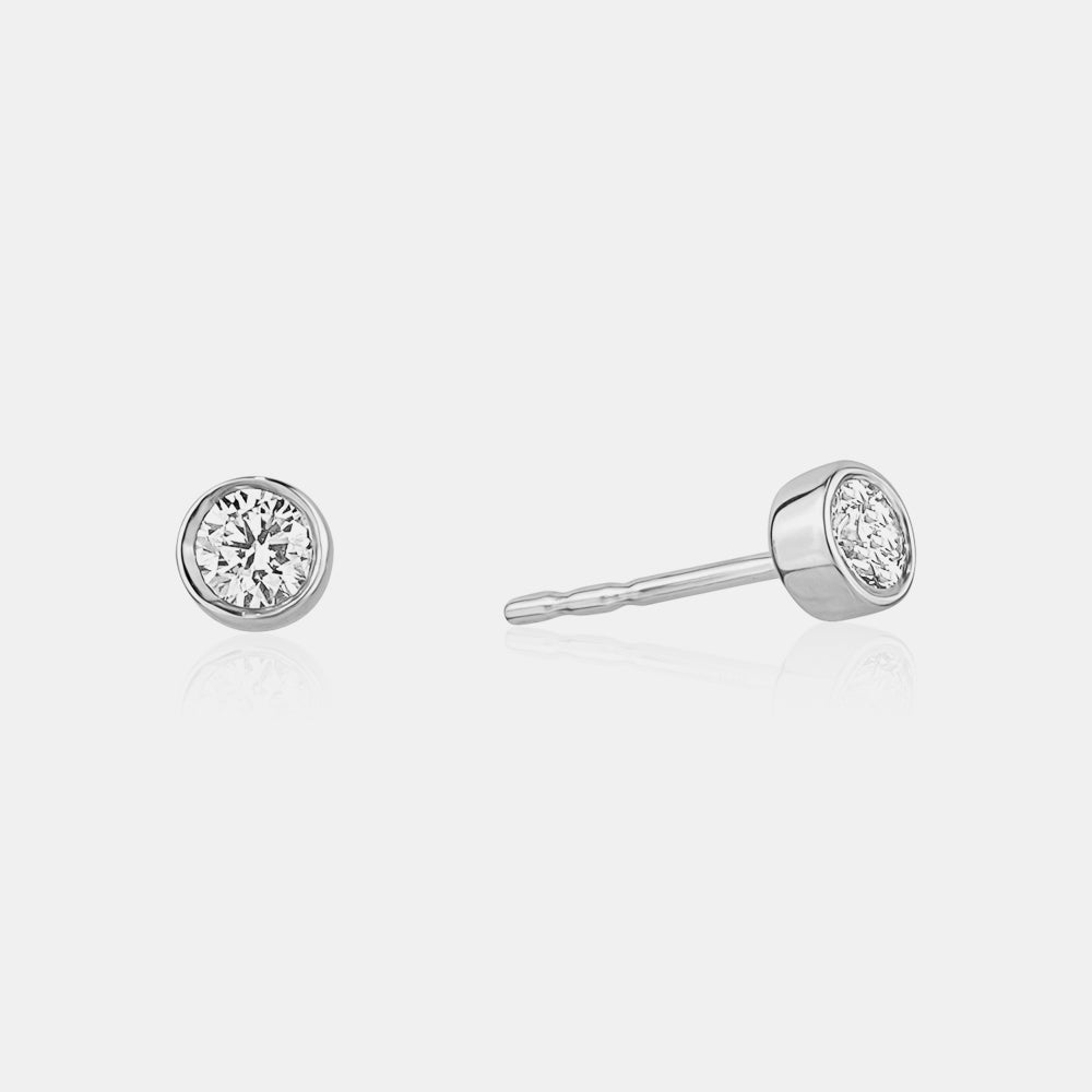 Diamond Bezel Set Round Studs