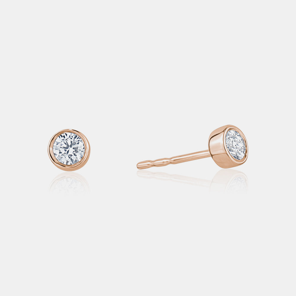 Diamond Bezel Set Round Studs