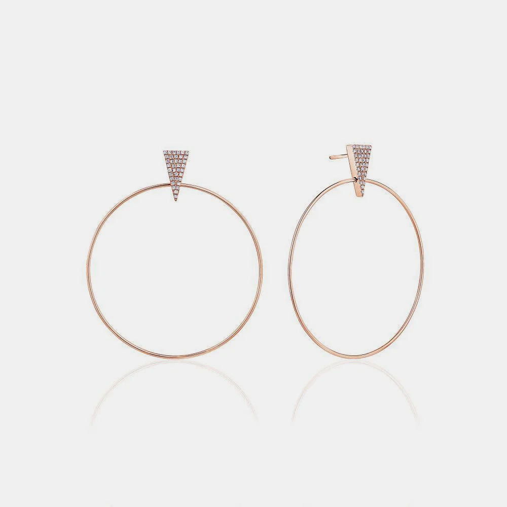 Pavé Triangle Accent Large Hoops