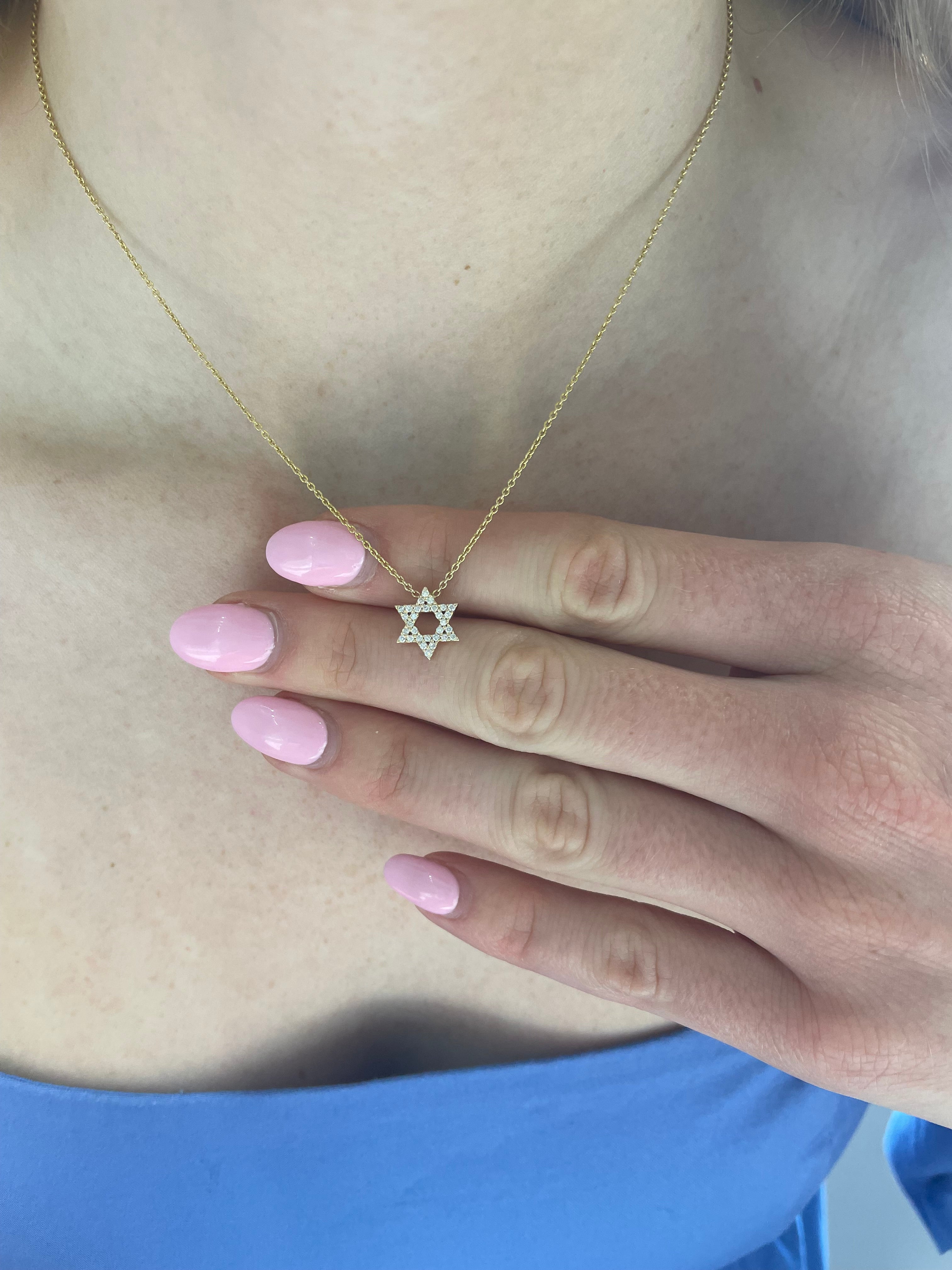 Diamond Star of David Necklace