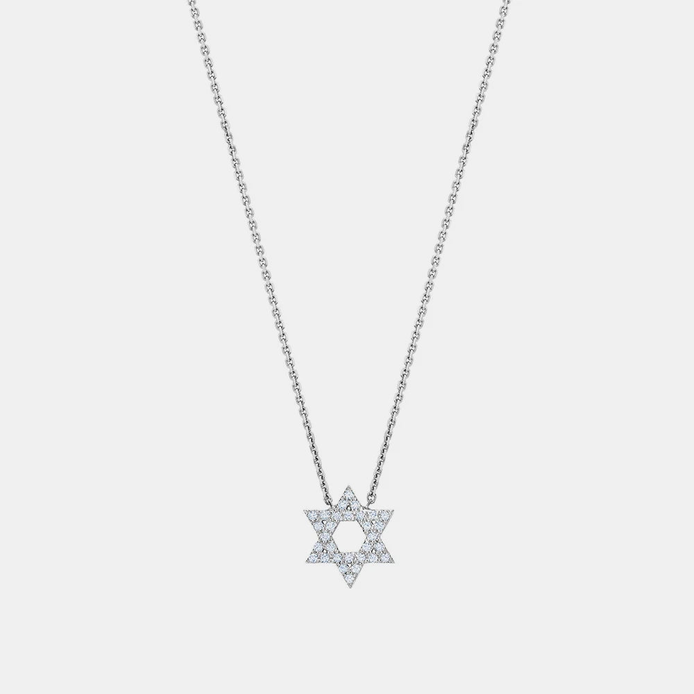 Diamond Star of David Necklace