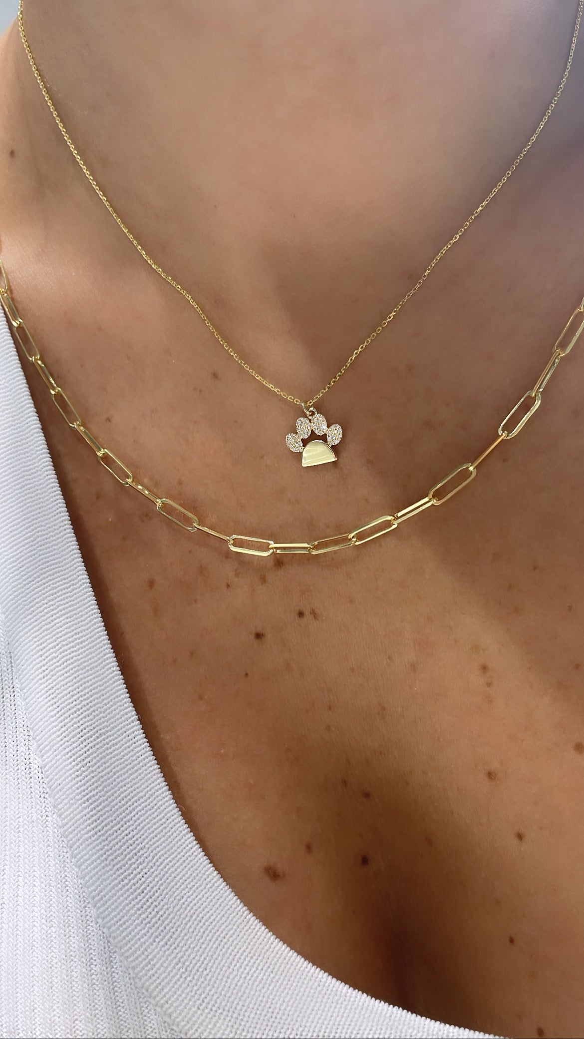 Diamond paw clearance necklace