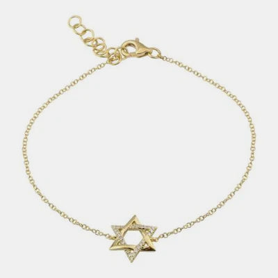 Half Diamond Star of David Bracelet