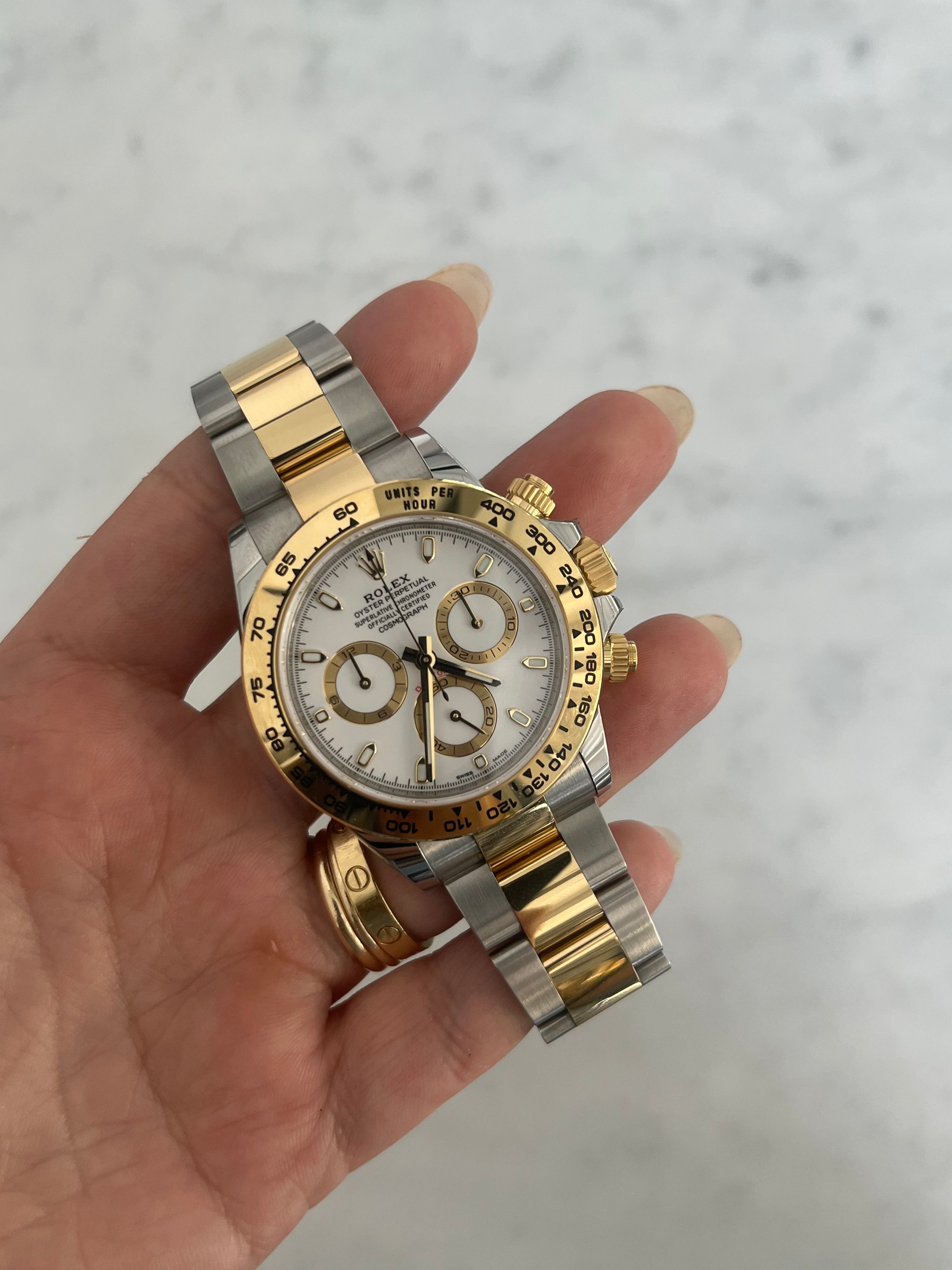 Rolex gold white on sale face