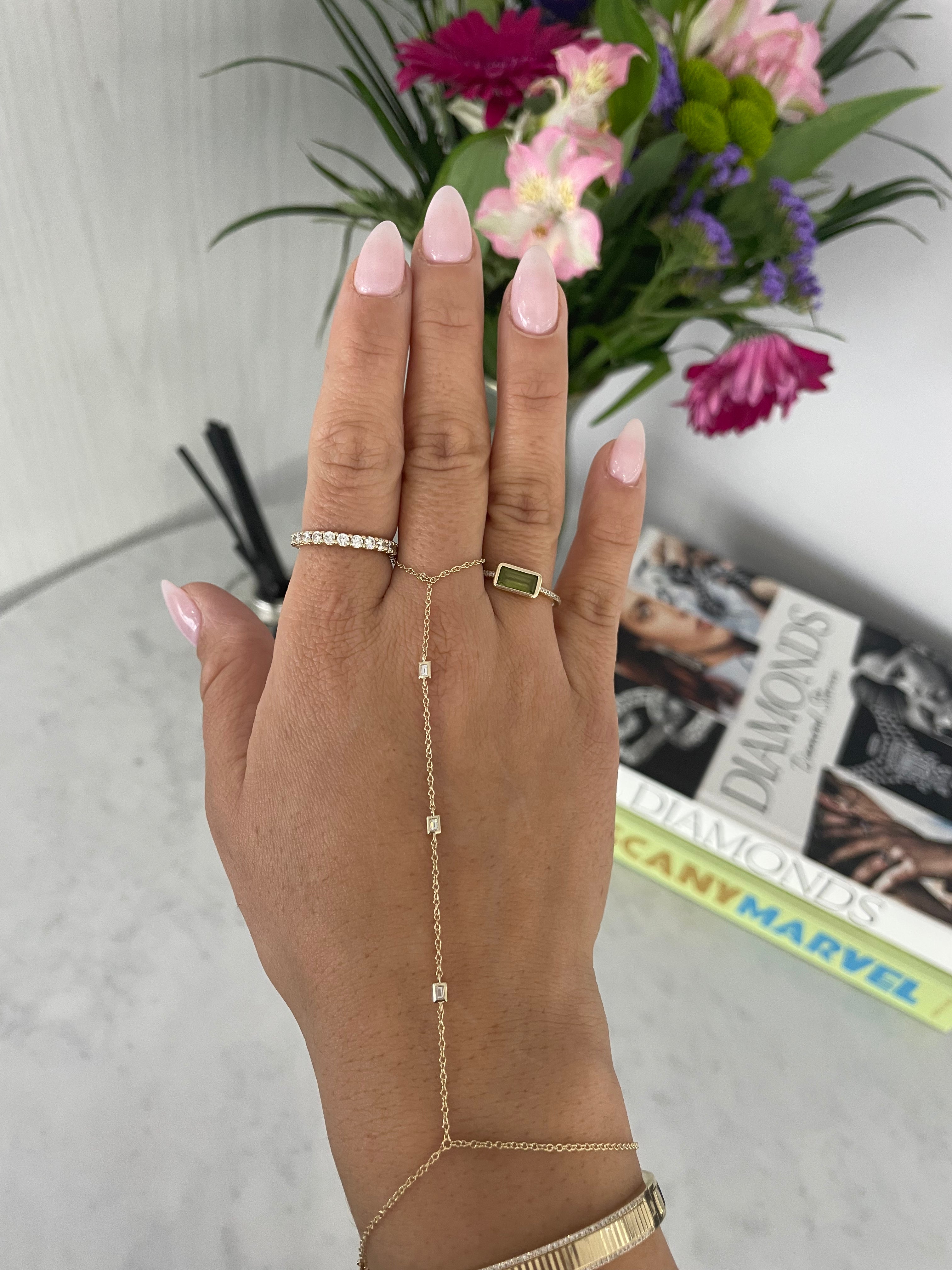 Baguette Bezel Hand Chain