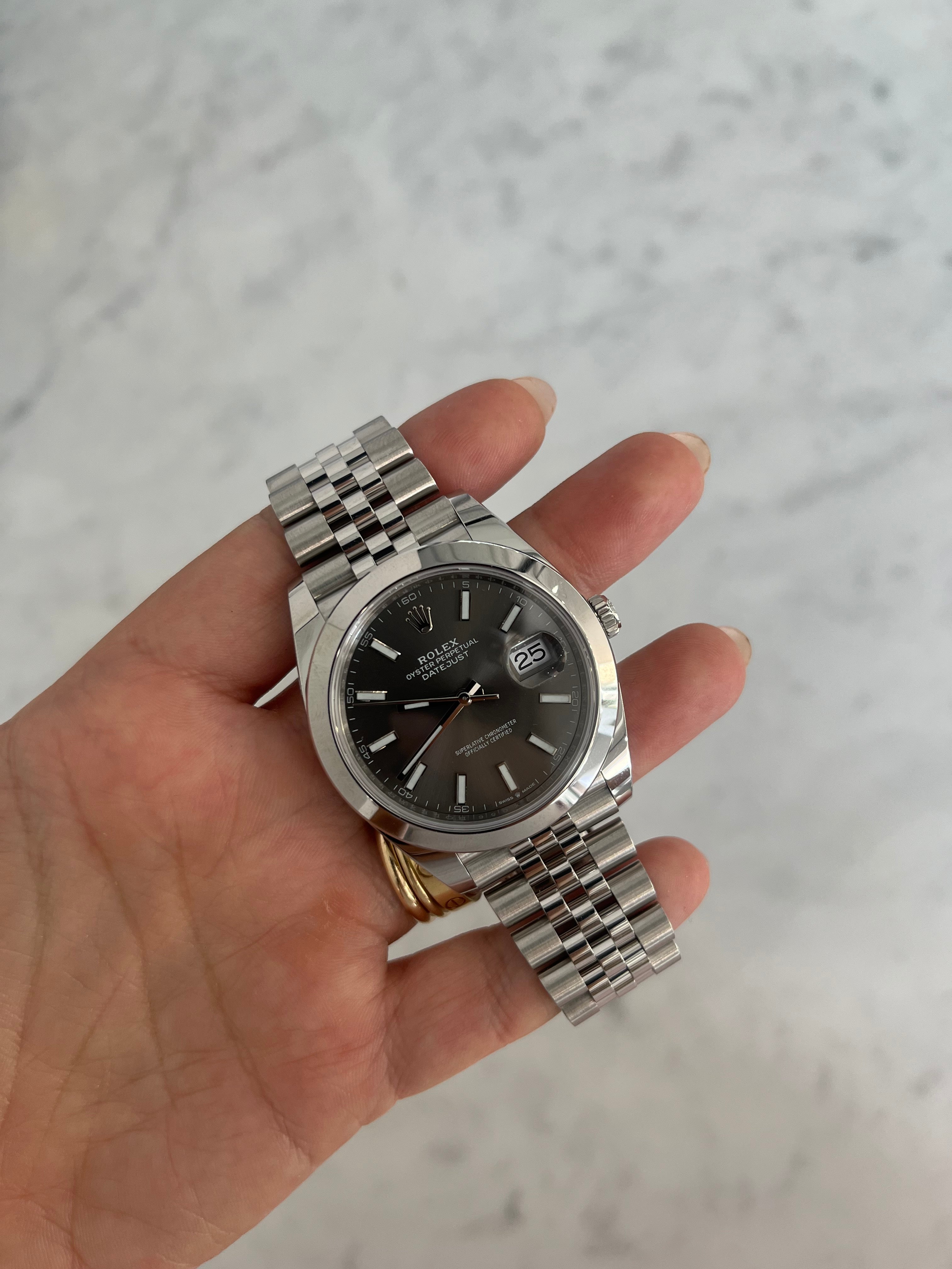 Rolex datejust 41 dark rhodium dial sale