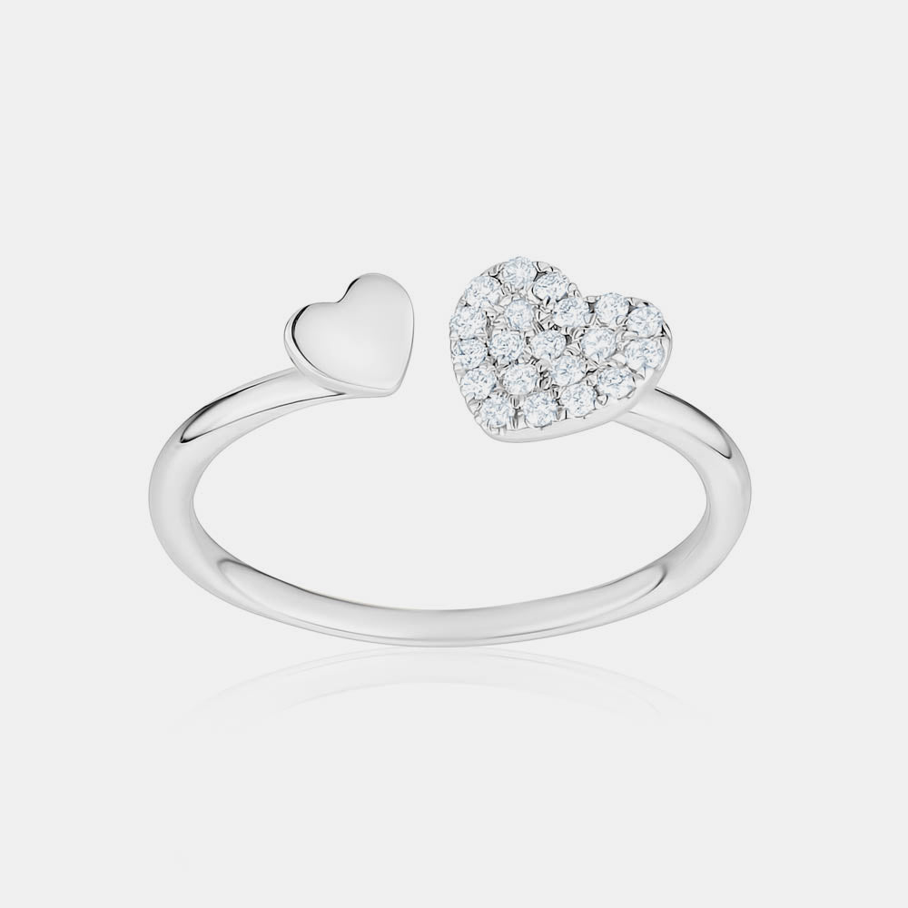 Pave on sale heart ring