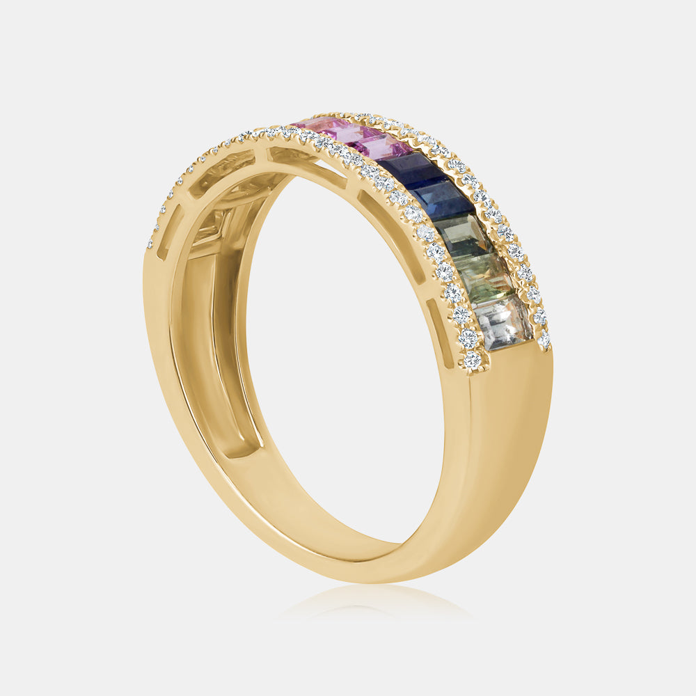 Colourful Baguette Gemstone Ring