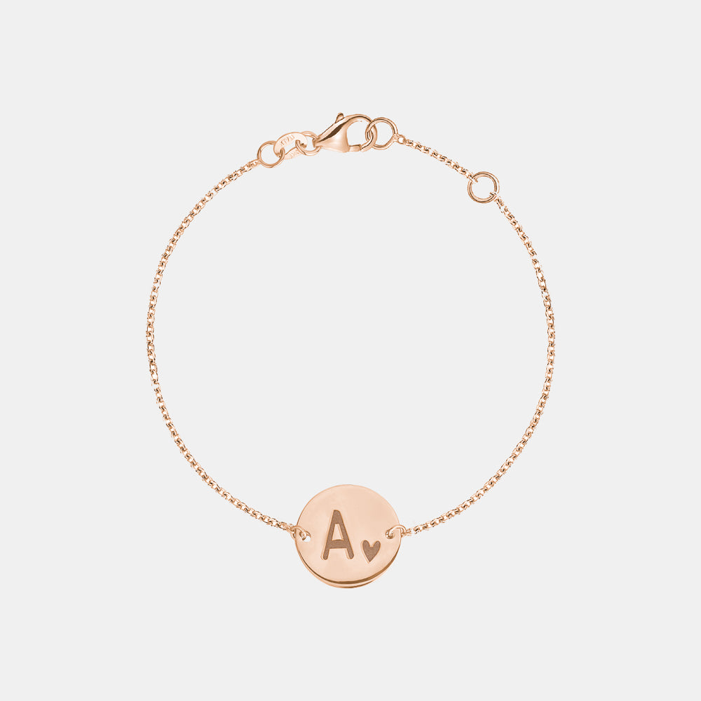 Personalized Initial Gold Disc Bracelet