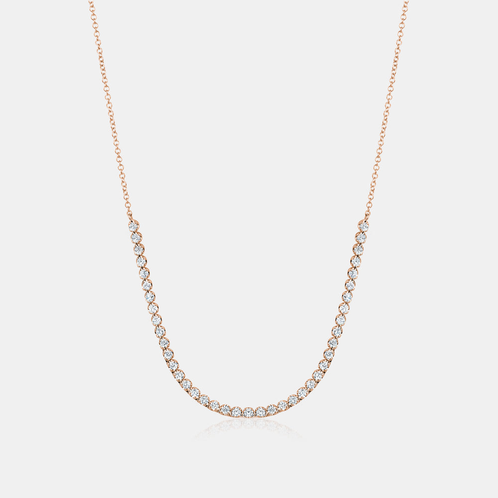 Crown Prong Diamond Tennis Chain Necklace