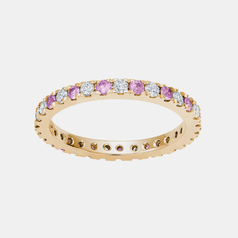 Pink Sapphire Diamond Ring