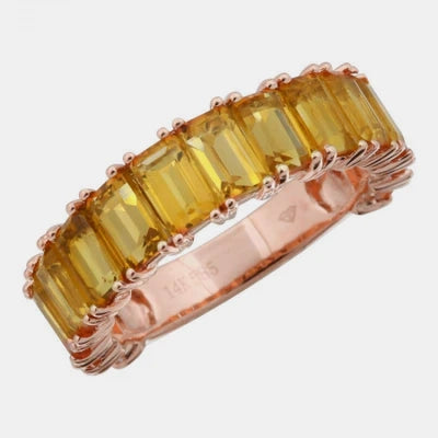 Citrine Emerald Cut 3/4 Eternity Ring