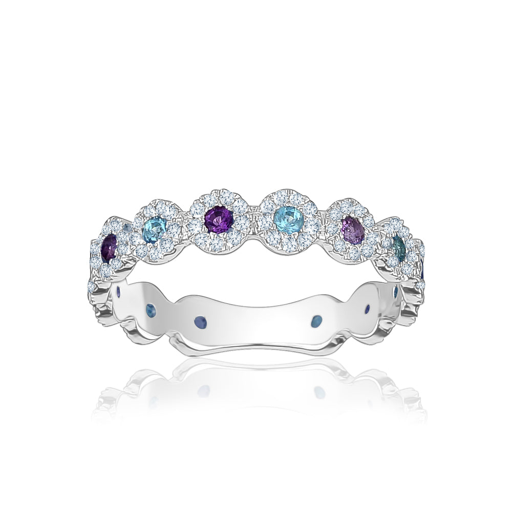 Amethyst and aquamarine deals eternity ring