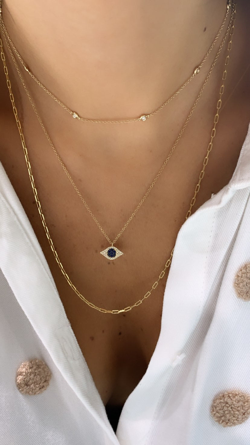 Blue Sapphire Evil Eye Necklace – Bettina Duncan